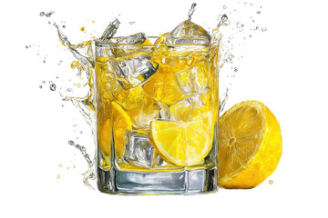 Refreshing drink with splash