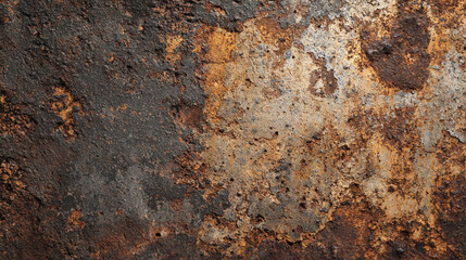 Rusted metal texture dark brown orange and gray tones showing corrosion and decay