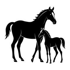 Elegant Black Horse Duo Silhouette