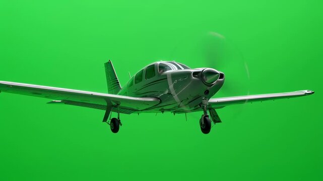 Realistic aircraft horizontal stabilizer performing slight trim movements in slow motion over green screen great for use in aviation repair tutorials and pilot briefing materials.