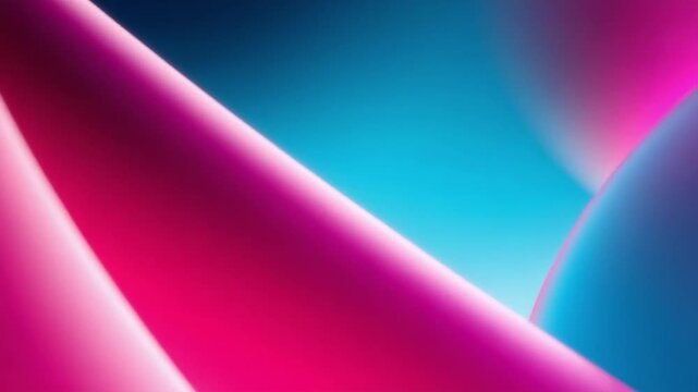 Abstract, vibrant gradient of smooth pink, purple and blue blob-like shapes.