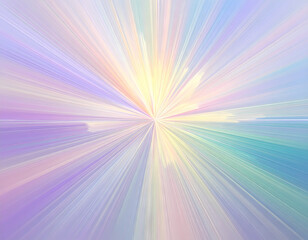 Abstract background with ethereal pastel color light rays. holographic and iridescent burst creating magical and serene atmosphere perfect for creative design