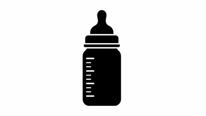 Isolated baby feeding bottle silhouette vector illustration icon