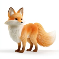 Obraz premium A cartoon fox with a long tail