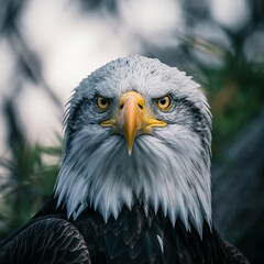 Obraz premium Majestic Bald Eagle Portrait - American Symbol Close-up