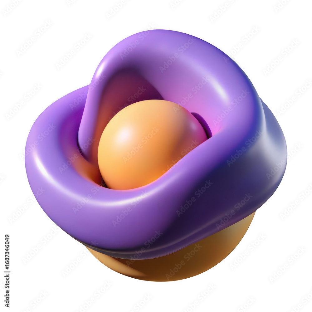 Poster abstract sphere in purple shape isolated on transparent background