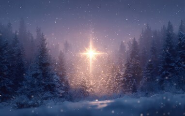 Naklejka premium A Christmas tree with a star on top