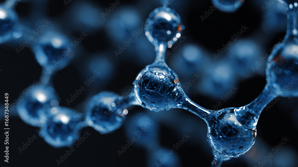 Poster a microscopic view of molecules linked together in a complex network a detailed rendering of a molec