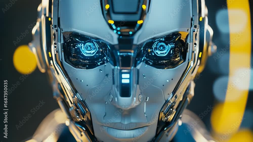 Aufkleber futuristic robot showing artificial intelligence and machine learning