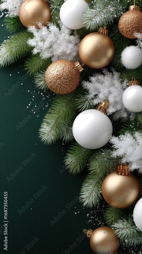Aufkleber decorated presents and ornaments arranged with green branches and pine cones create a joyful atmosph