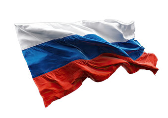 Russian flag billowing in the wind