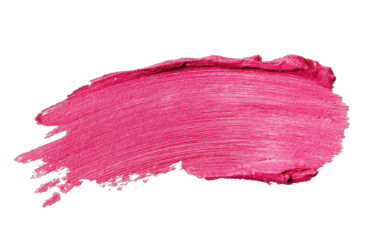 Vibrant pink lipstick smudge
