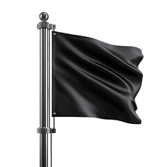 Black flag on a pole, realistic rendering