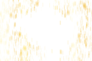 Shiny gold glitter rain. Golden flakes shimmer png transparent background. Abstract png element.