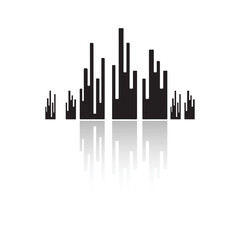 Minimal Black and White City Skyline Vector