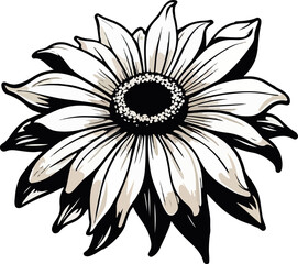 Black eyed susan logo icon vector white background .