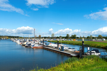 Fototapeta premium Marina in Stevensweert-Limburg, Netherlands