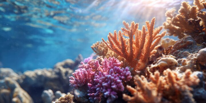 majestic underwater life. deep down in the ocean