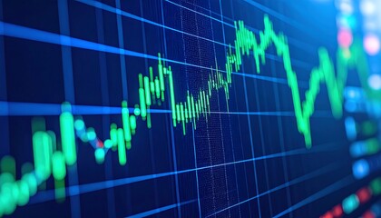 Stock market chart on a screen