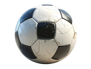 Angled 3D Perspective of Classic Soccer Ball, Transparent PNG 