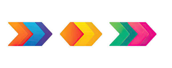 Three colorful, stylized arrows, pointing right