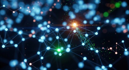 Abstract Technology Network with Connected Dots and Lines - Global Communication Concept