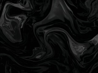 Obraz premium An abstract black liquid marble texture with dark, smooth swirls. An elegant and luxurious fluid background.