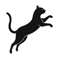 Jumping Cat Silhouette Vector