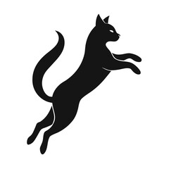 Jumping Cat Silhouette Vector