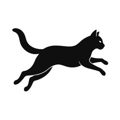 Jumping Cat Silhouette Vector