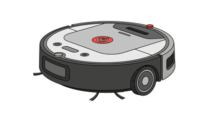 Fototapeta premium Smart Robotic Vacuum Cleaner with Side Brushes.