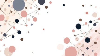 abstract pastel circles connected lines