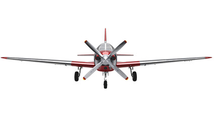Front View of a Propeller Airplane