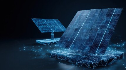 futuristic solar panels energy network