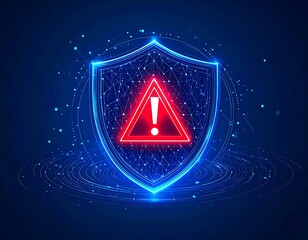 Abstract shield with warning