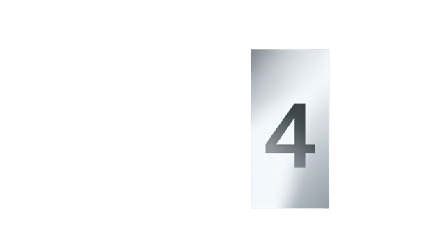 A metallic rectangular plate with a number