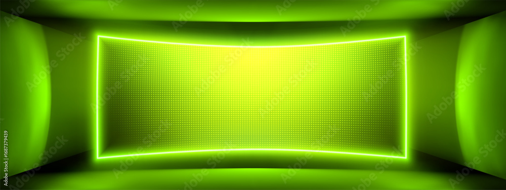 Poster green led panel wall with rgb pixel pattern and lcd screen texture. digital grid effect or video gra