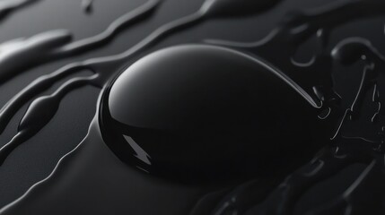 Elegant and sleek abstract close up of black liquid, showing a modern dark design