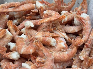 Indulge in a Fresh Shrimp Pile that is Perfectly Crafted for Seafood Lovers Everywhere. A vibrant and tempting pile of fresh shrimp, just waiting to be transformed into delicious seafood dishes