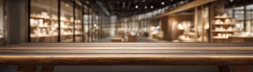 Fototapeta premium Modern brightly lit cafe interior with wooden counters and stylish design elementscreating a welcoming atmosphere for socializing and relaxing