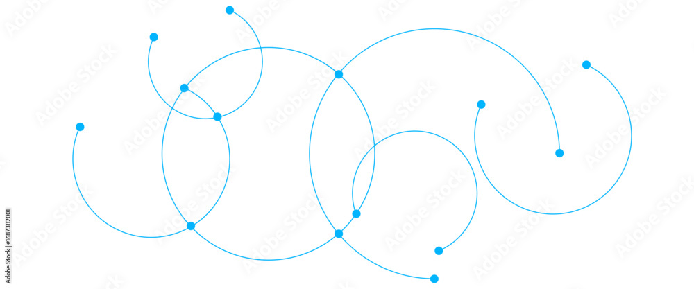 Aufkleber vector creative technology design with circles dots connection concept.