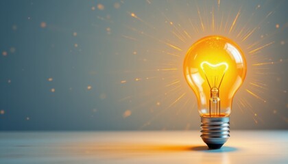 a colorful glowing idea bulb lamp represents the visualization of brainstorming and creative thinking, in the position, a bright idea should emanate from the lamp