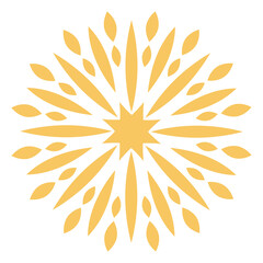 Gold abstract sun vector illustration flower background for decoration