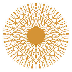 Golden modern floral mandala design element
