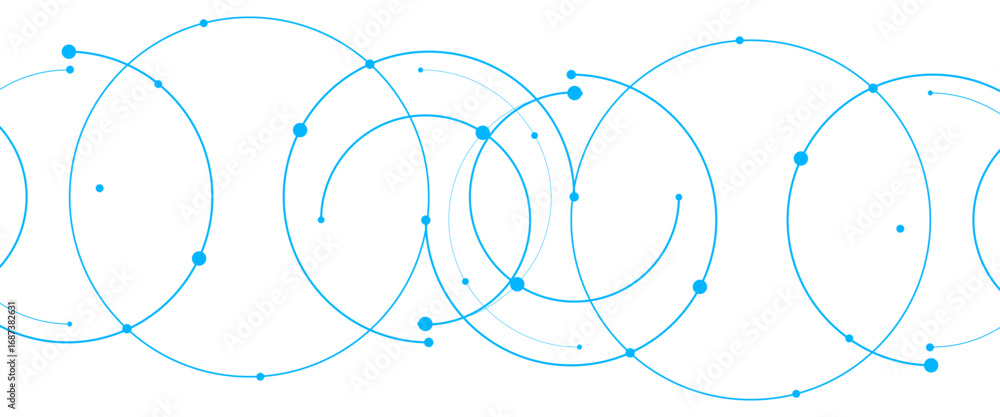 Poster vector creative technology design with circles dots connection concept.