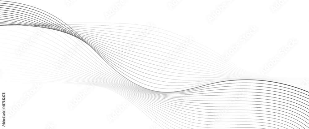 Poster vector abstract grey background with glowing curved lines and modern wave design
