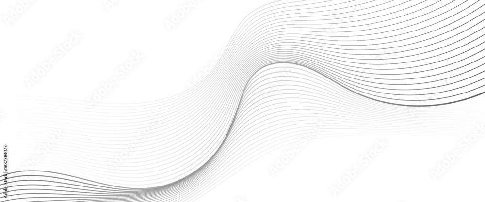 Poster vector abstract grey background with glowing curved lines and modern wave design