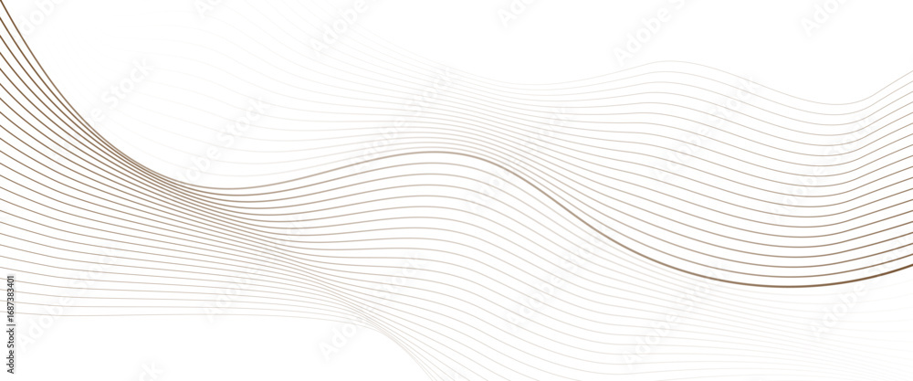 Poster vector abstract smooth flowing wave lines on a white background with wave element design.