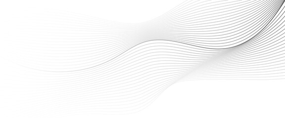 Vector abstract grey background with glowing curved lines and modern wave design	