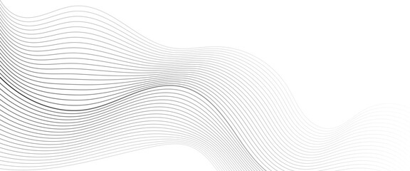 Fototapeta premium Vector abstract grey wave line technology concept lines with flowing background 